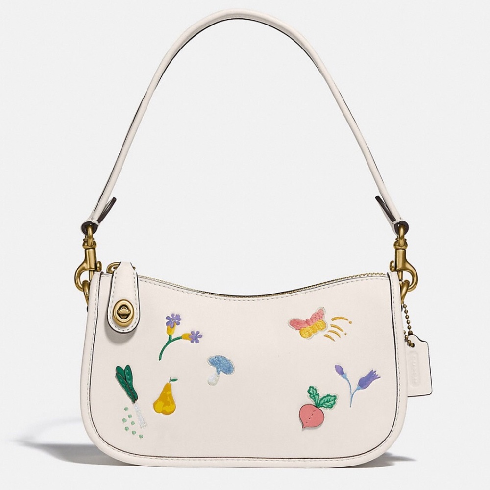 COACH SWINGER 20 BAG with Garden Embroidery
